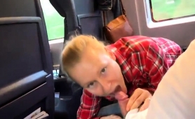 Beautiful Blonde Delivers A Hot Blowjob In A Public Place