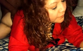 Plumper Brunette Milf Gets Drilled Doggystyle By A Black Guy