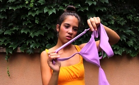 Fascinating Brunette Camgirl Tries On Her Sexy New Panties 