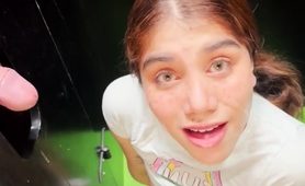 Teen Freak Swallows Multiple Cumloads At The Gloryhole