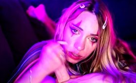 Freaky teen providing fantastic blowjob service in POV