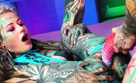 Tattooed Freaks Enjoying Wild Girls Only Fun With Sex Toys