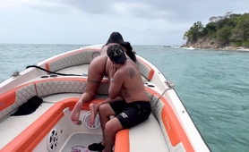 Pregnant amateur Latina banged hard and deep on a boat