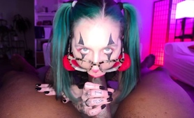 Milf Freak In Fishnets Feasts Herself On Big Black Cock