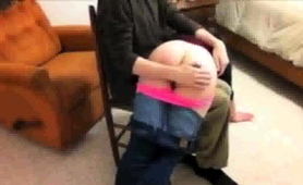 Stepdaughter Over Stepdad's Knee (spanking)