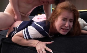 Adorable redhead schoolgirl learns hardcore sex lesson 