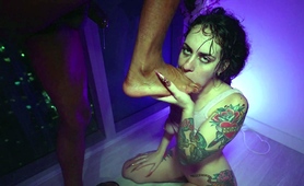 Depraved slut rammed into submission by black stallion